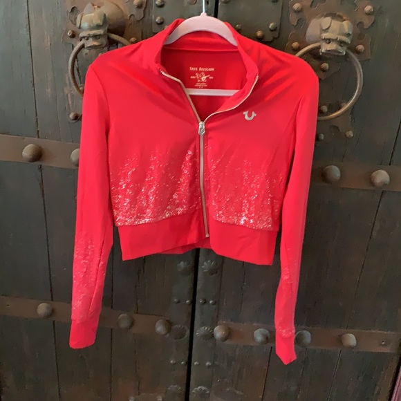 True religion crop shimmer zip up. - Picture 9 of 16